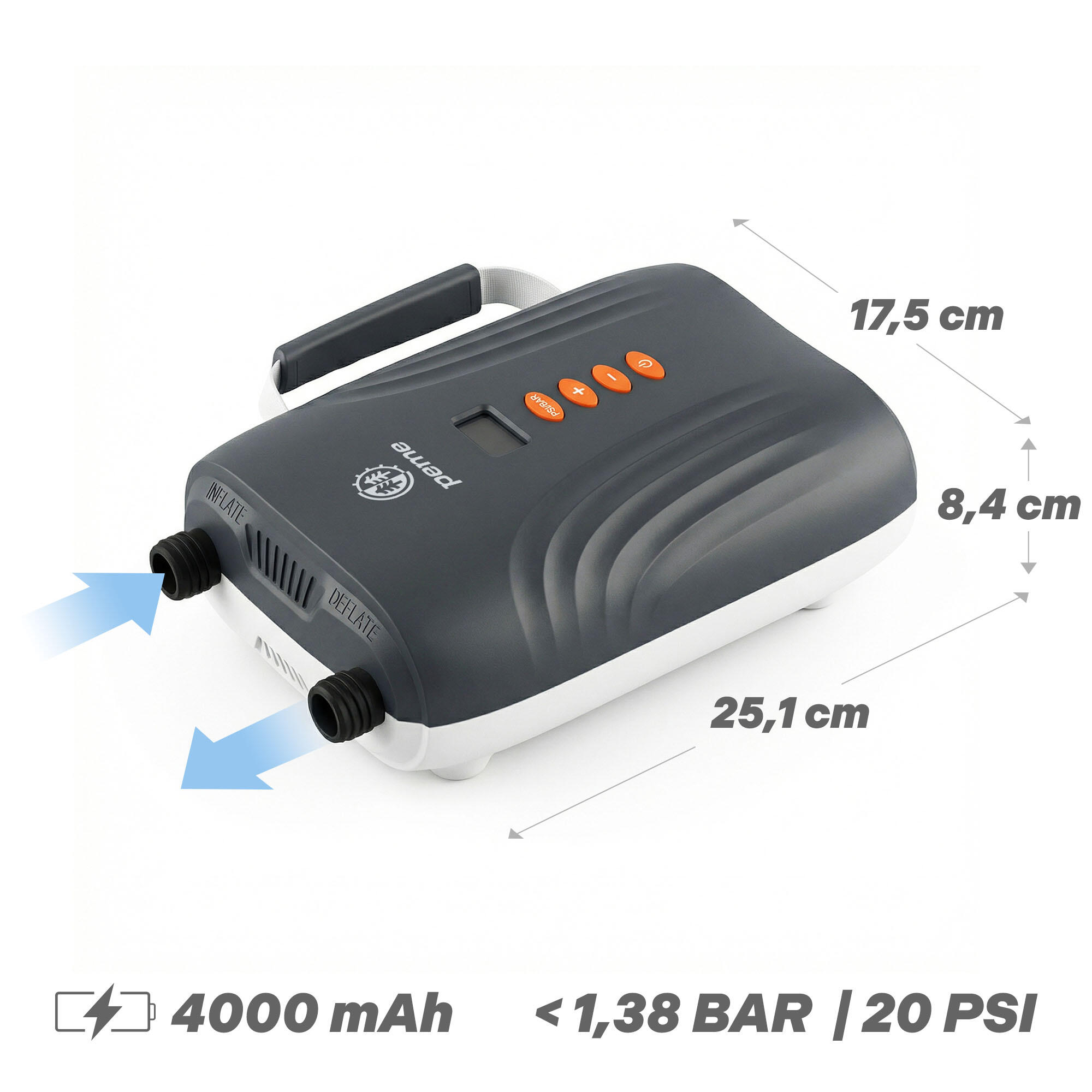 Pompe électrique SUP kayak batterie 20 PSI 3/5