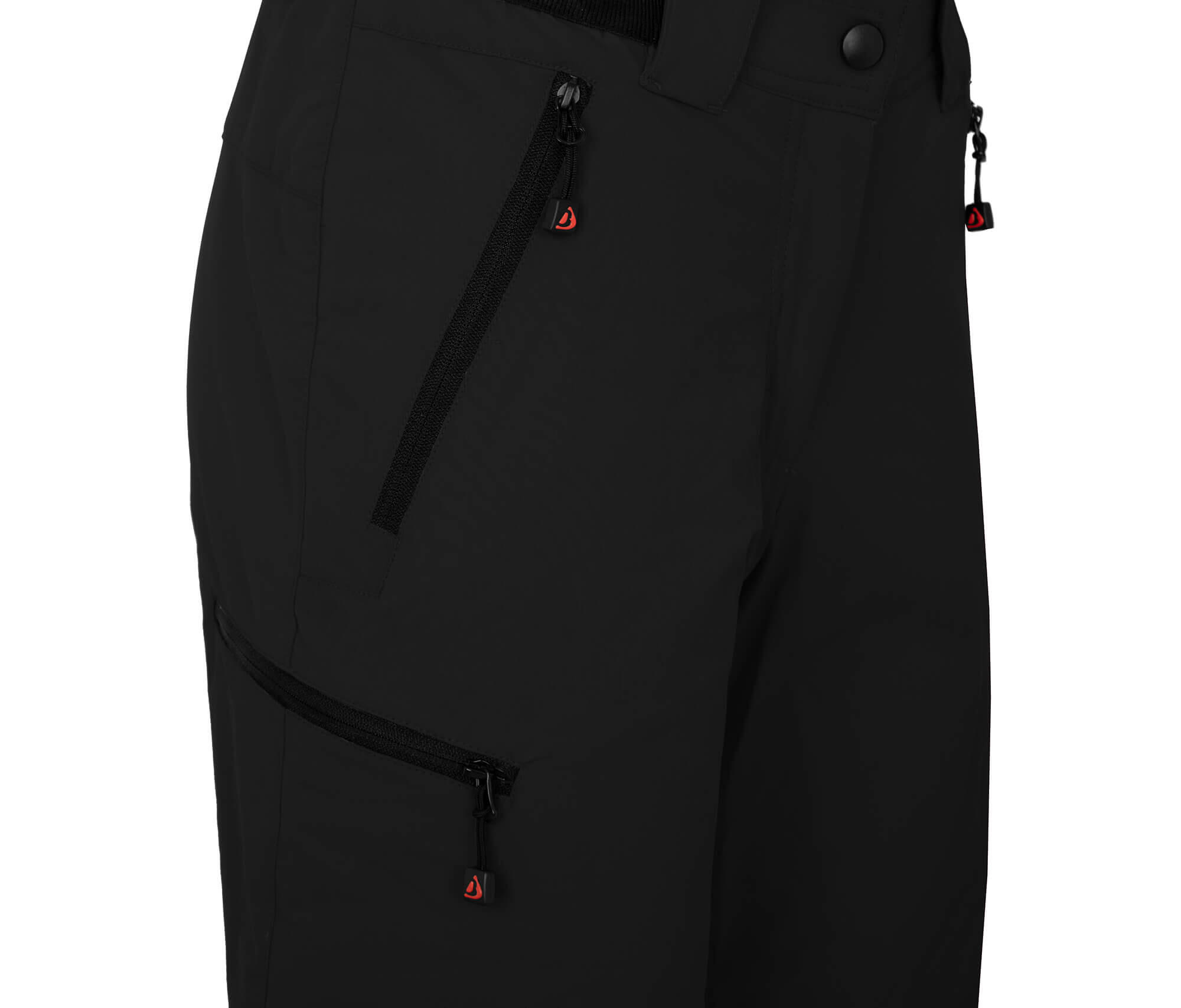Damen Wandershorts leicht, strapazierfähig Schwarz 3/4
