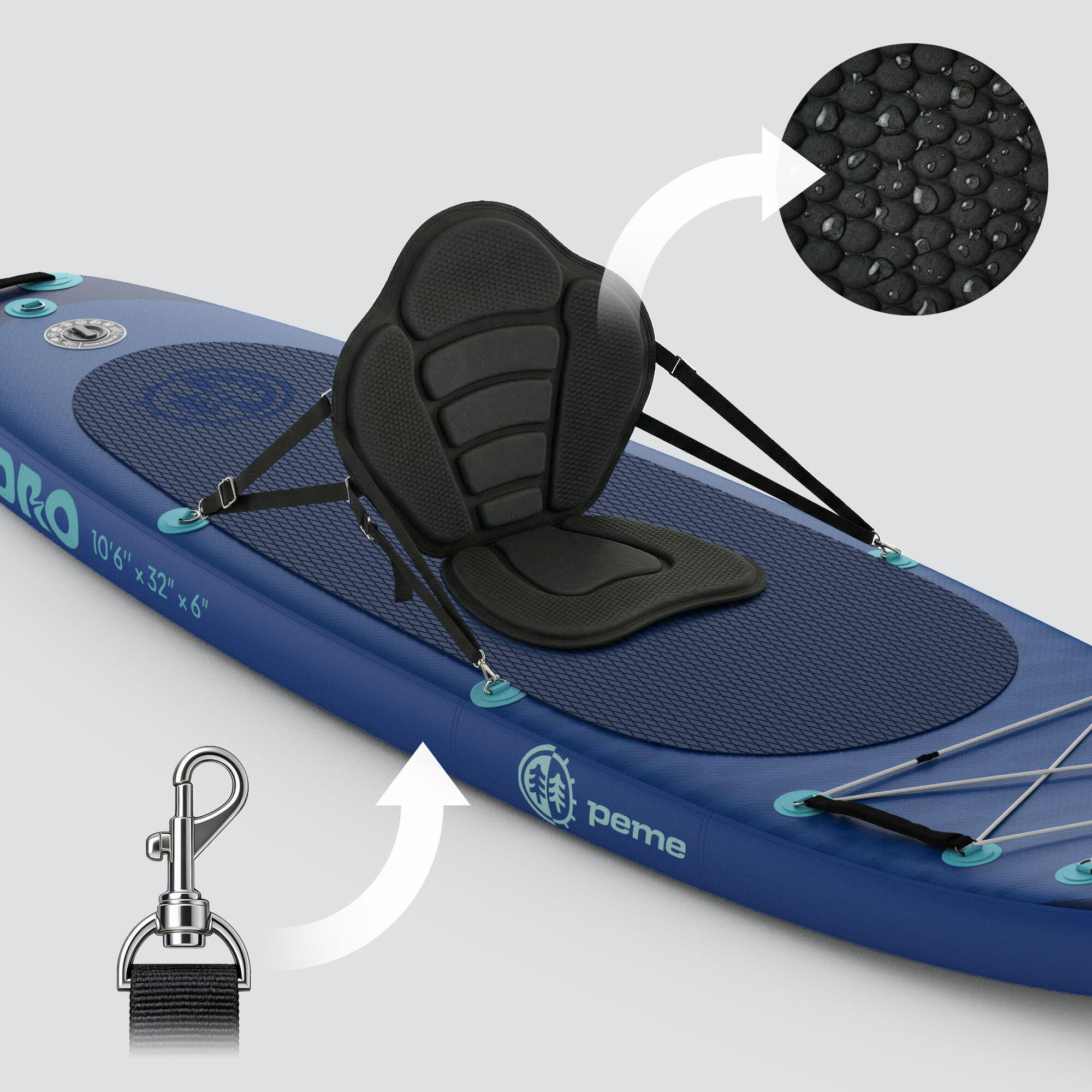 Siège kayak SUP pliable dossier mousse 4/6