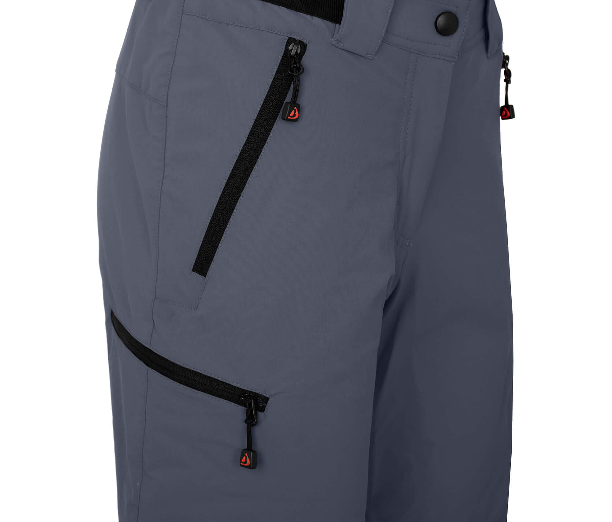 Damen Wandershorts leicht, strapazierfähig Grau 3/4