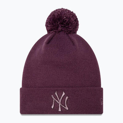 Damespet new era metallic bobble knit beanie new york yankees
