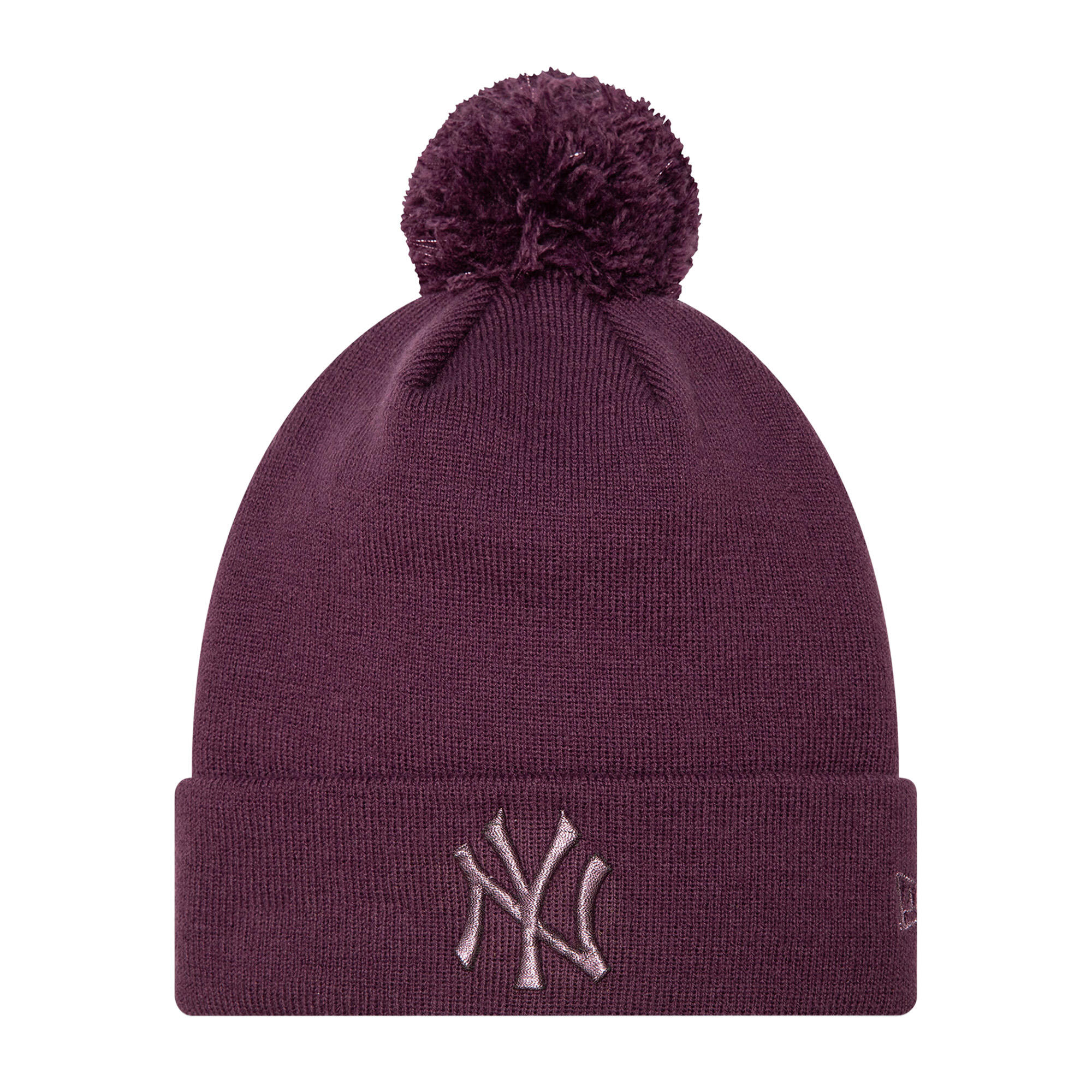 Gorra con visera para mujer New Era Metallic Bobble Knit Beanie New York Yankees 3/3