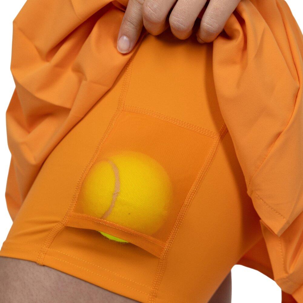 Jupe-short de tennis taille haute femme Flow Femme-W Orange Orange 5/6