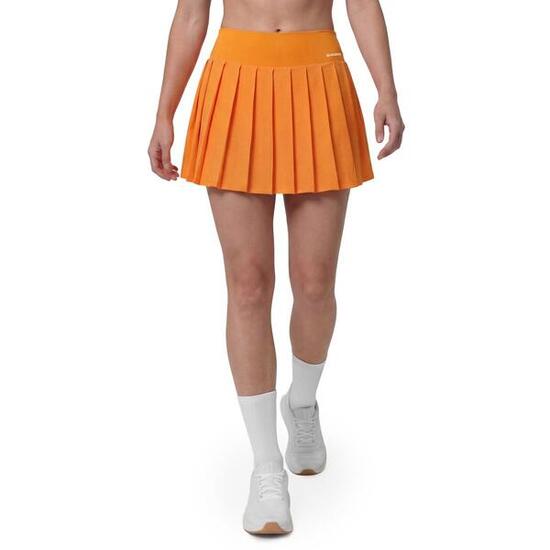 Jupe-short de tennis taille haute femme Flow Femme-W Orange Orange
