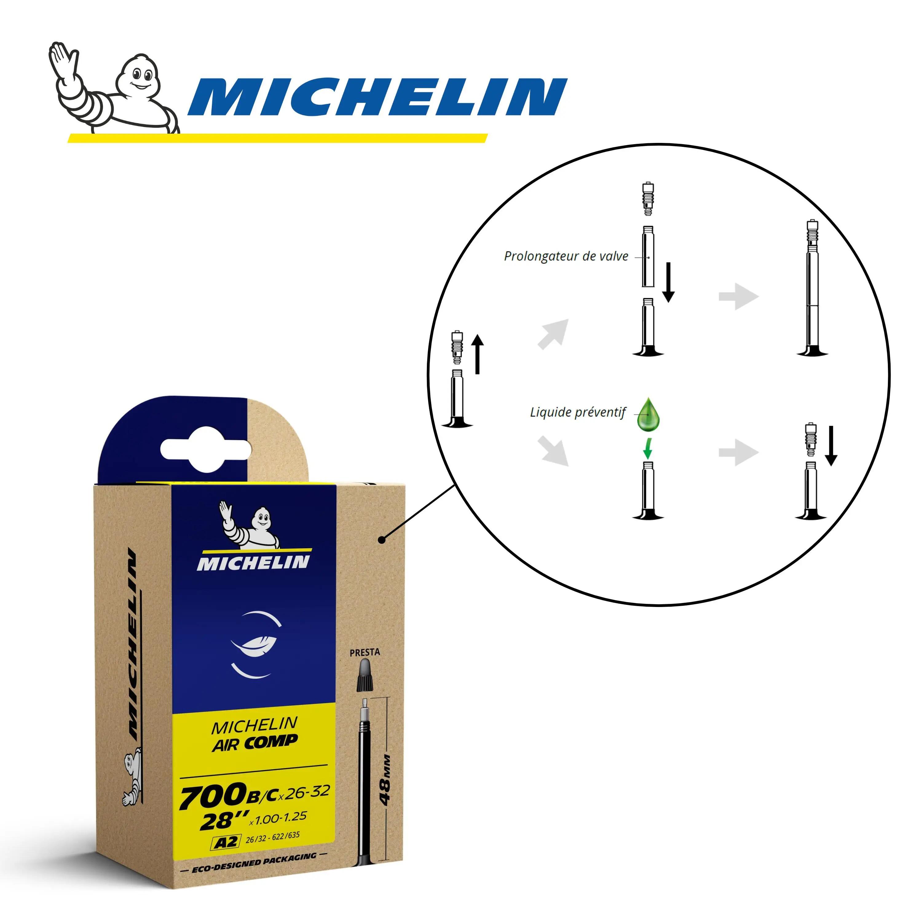 Lot de 2 chambres à air A2 AIRCOMP 700B/C – Presta 48mm – Route Compétition 93g 2/5