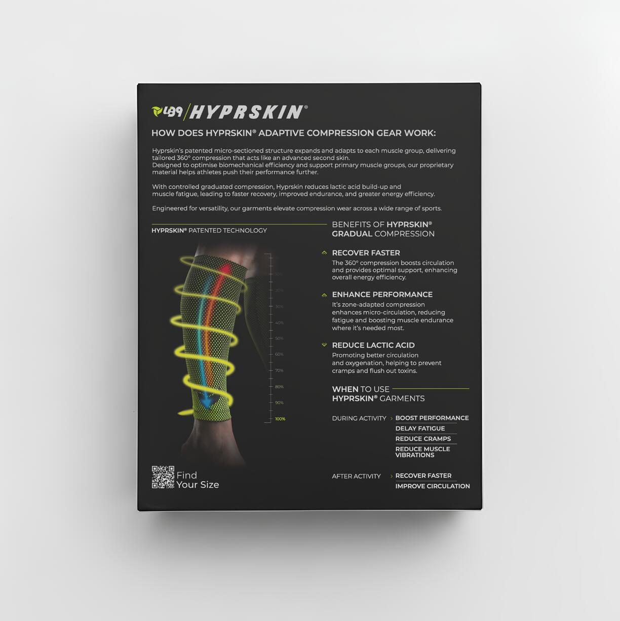 Manchons de récupération compressifs mollets HYPRSKIN® 5/6