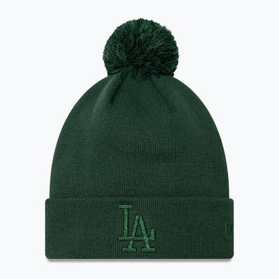 Dames pet met klep new era metallic bobble knit beanie los angeles dodgers