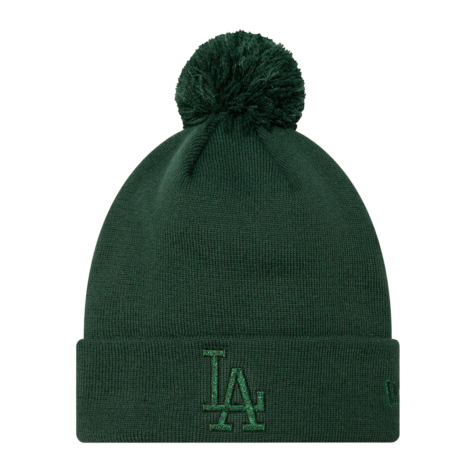Gorro feminino com aba New Era Metallic Bobble Knit Beanie Los Angeles Dodgers 3/3