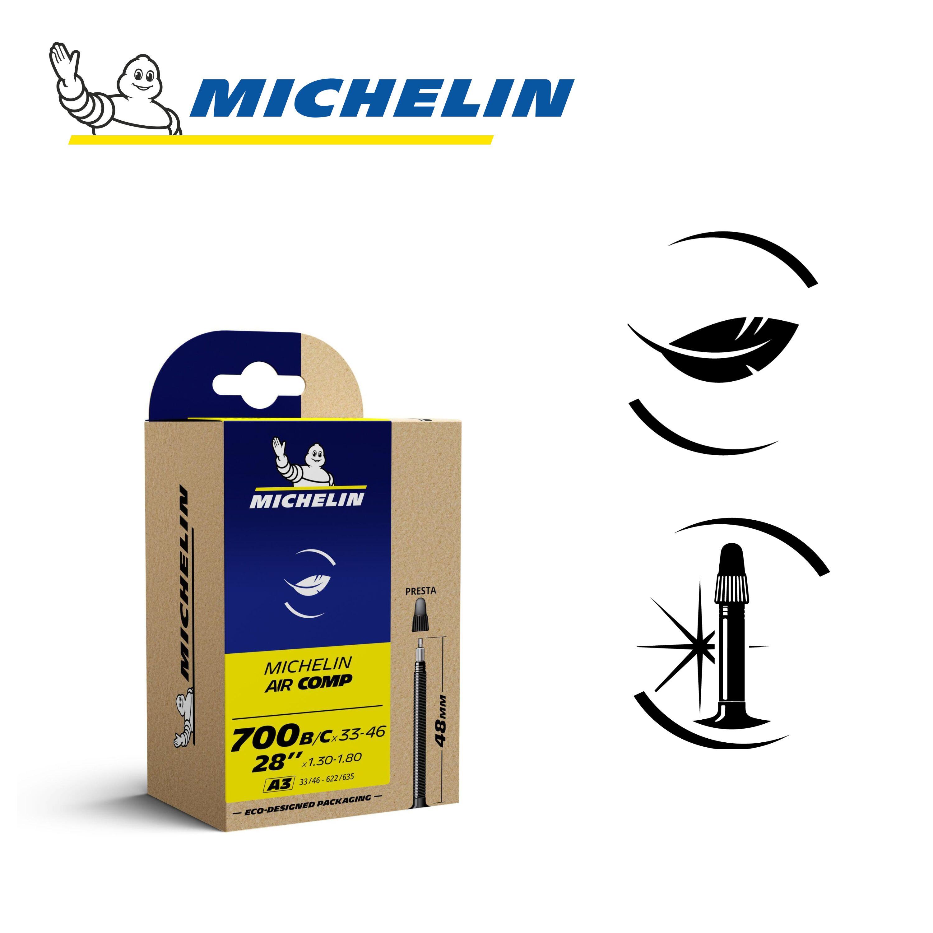 Lot de 2 chambres à air A3 AIRCOMP 28"x1,30-1,80 – Valve Presta – vélo ville 2/5