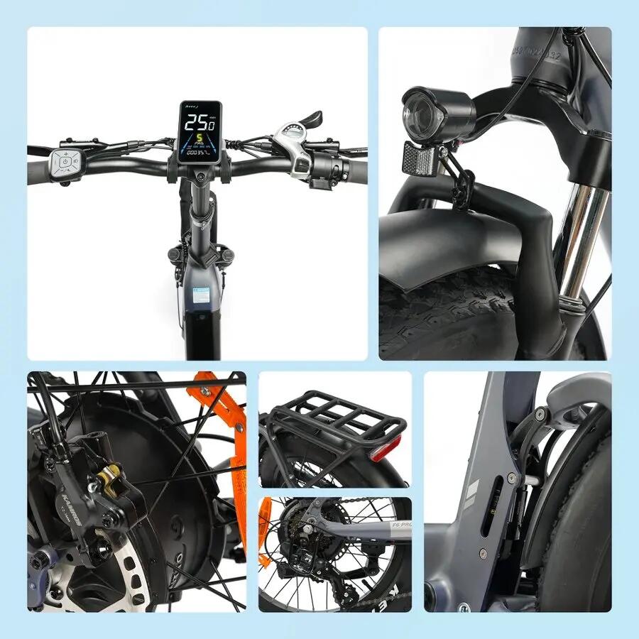 Vélo électrique pour adultes TTGO F6 Pro Batterie 48V18Ah Pneus 20 pouces 7/8