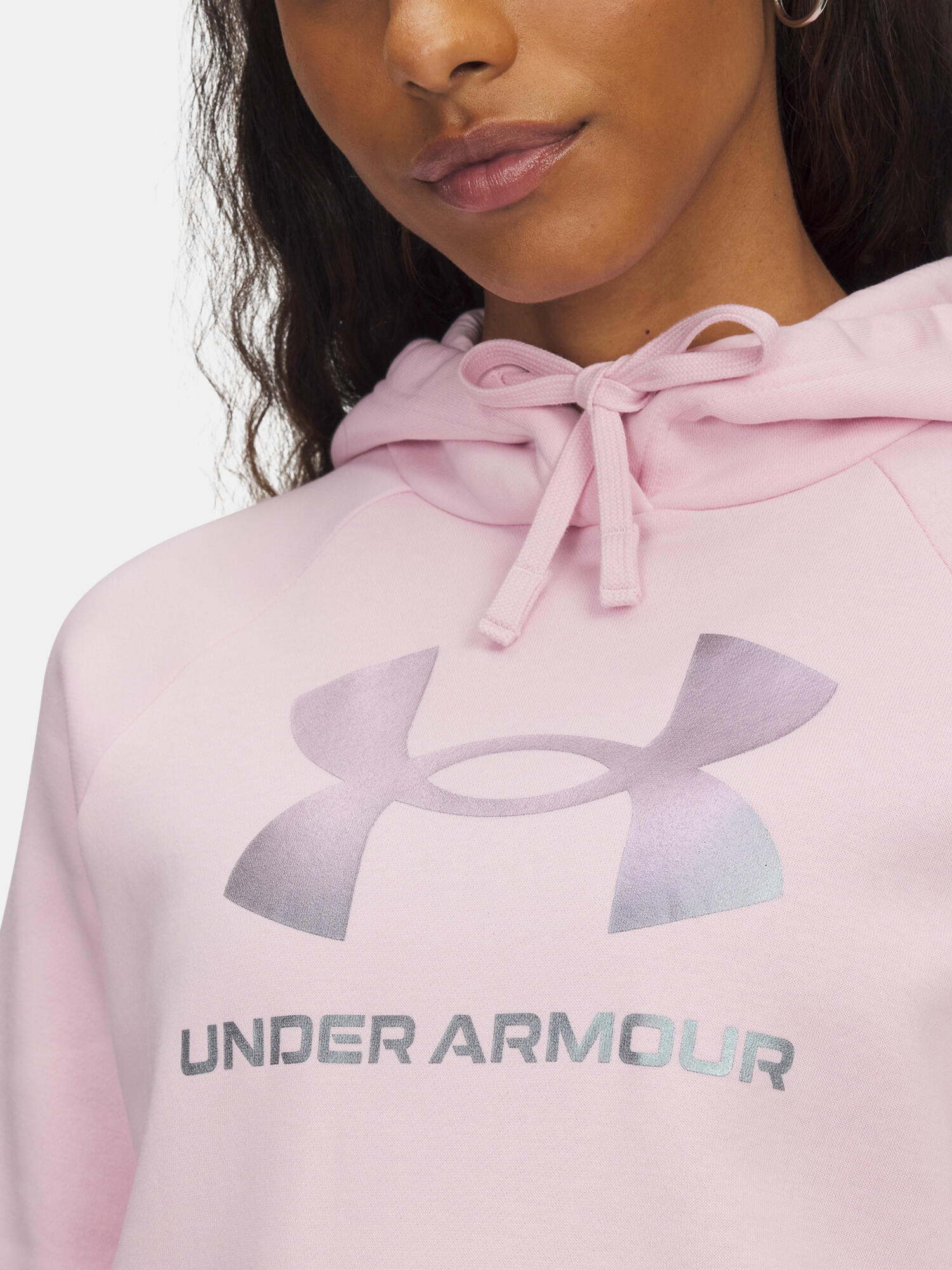 Bluza Damska Z Kapturem Under Armour Różowa Rival Feelce Shimmer Hoddy 3/3
