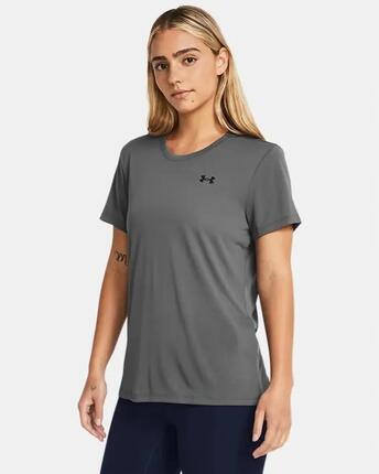 T-shirt d'entraînement femme Under Armour Tech SSC - Solid castlerock/noir