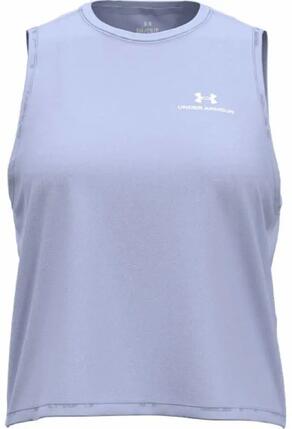 Débardeur court de training femme Under Armour Rush Energy noir/blanc