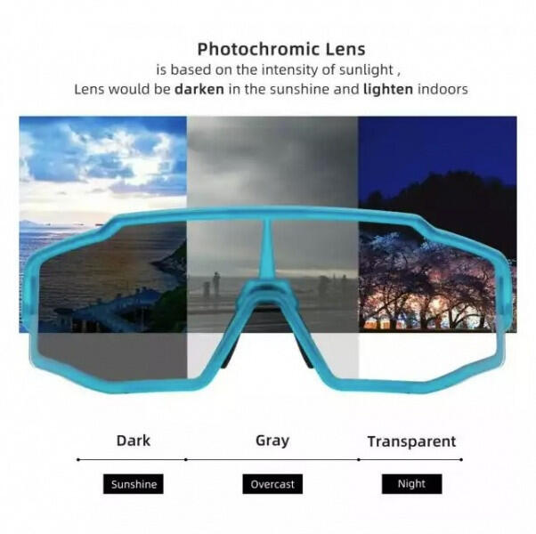 Okulary rowerowe / sportowe fotochrom ROCKBROS UV400 (SP225BL) niebieskie 4/6
