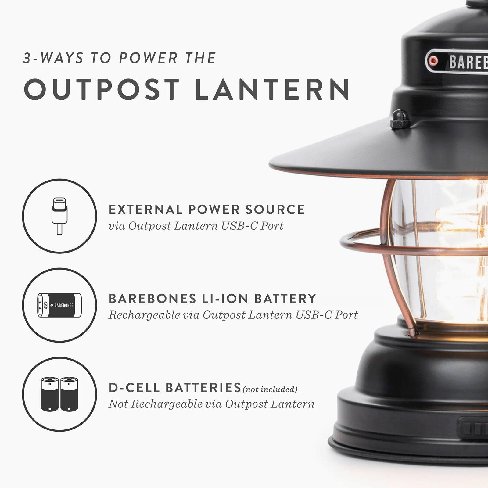 Camping Laterne Outpost Lantern Retro Lampe Dimmbar Stahl USB Akku LED 7/7