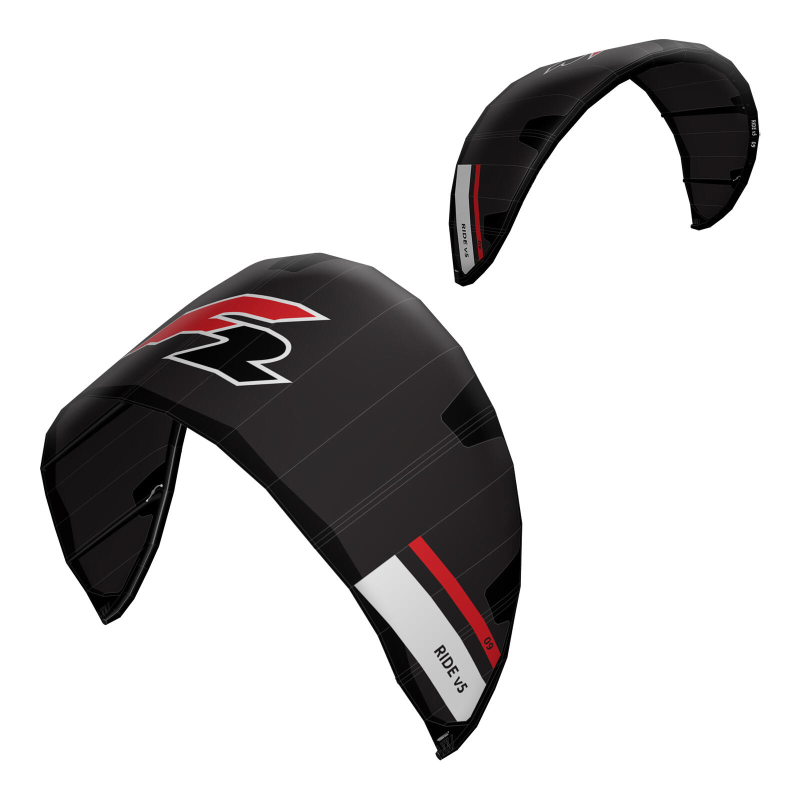 F2 Set Kite Ride V5 5qm + Kiteboard Ride White Icon 141cm + Control Bar  46cm 4/7