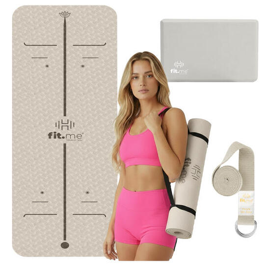 Zestaw Do Jogi Mata Antypoślizgowa Kostki 2 Szt. Pasek Do Jogi