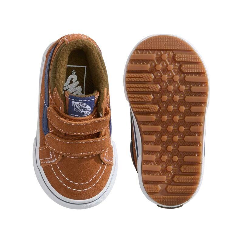 Zapatillas Marrones Vans Sk8-Mid de Bebé con Cierre de Velcro y Ajuste Seguro 4/5