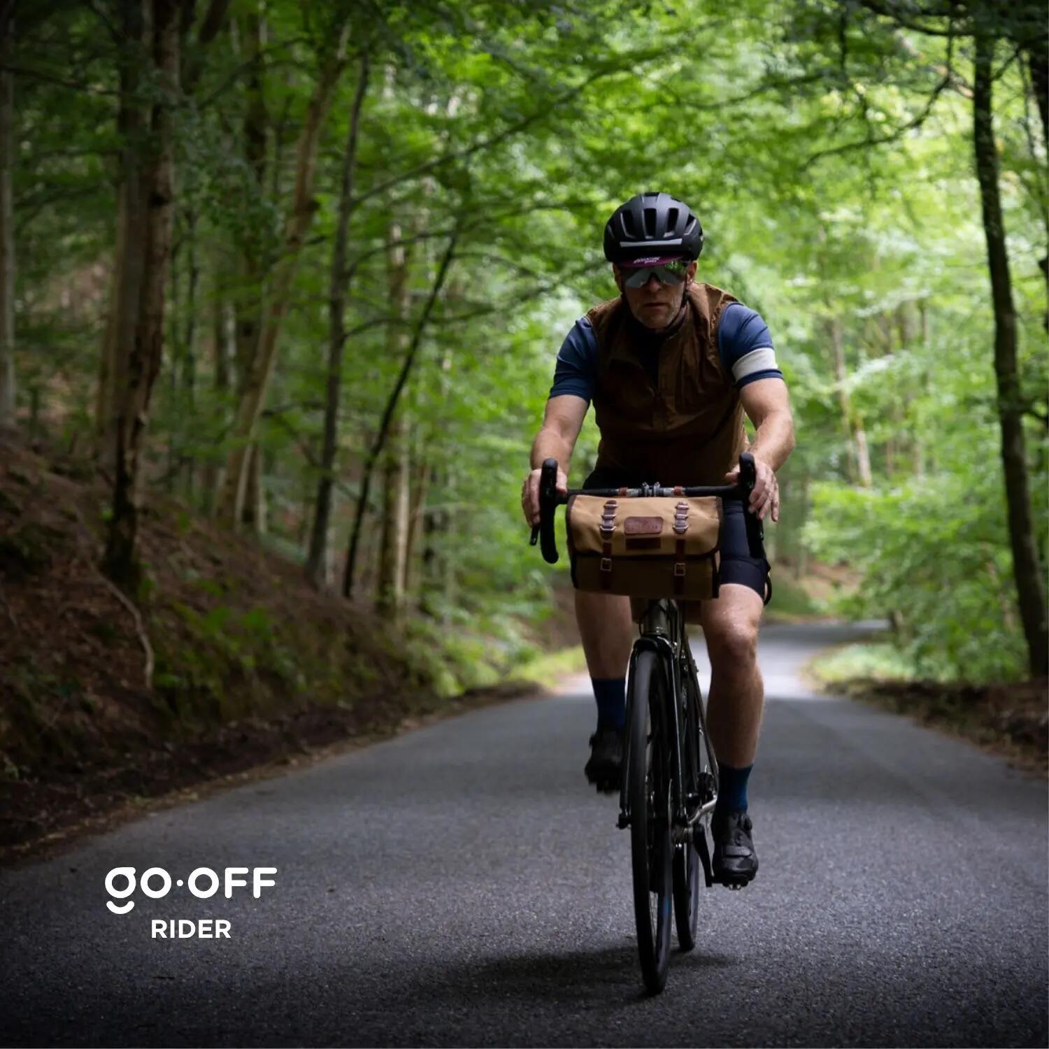 GO-OFF RIDER geel - voor en achterlicht - automatisch vizier - maat L 6/7