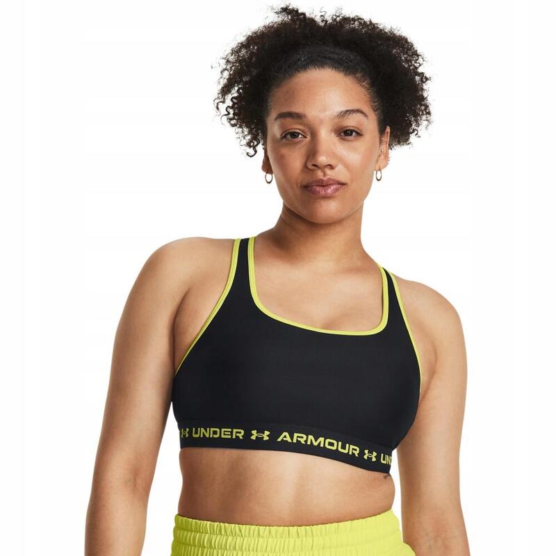 Bustieră fitness Sutien Sportiv Crossback Mid, Negru