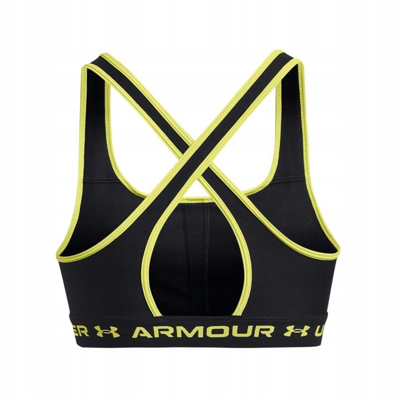 Bustieră fitness Sutien Sportiv Crossback Mid, Negru