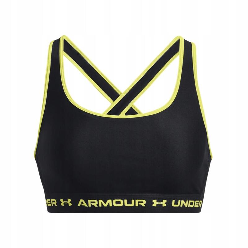 Bustieră fitness Sutien Sportiv Crossback Mid, Negru