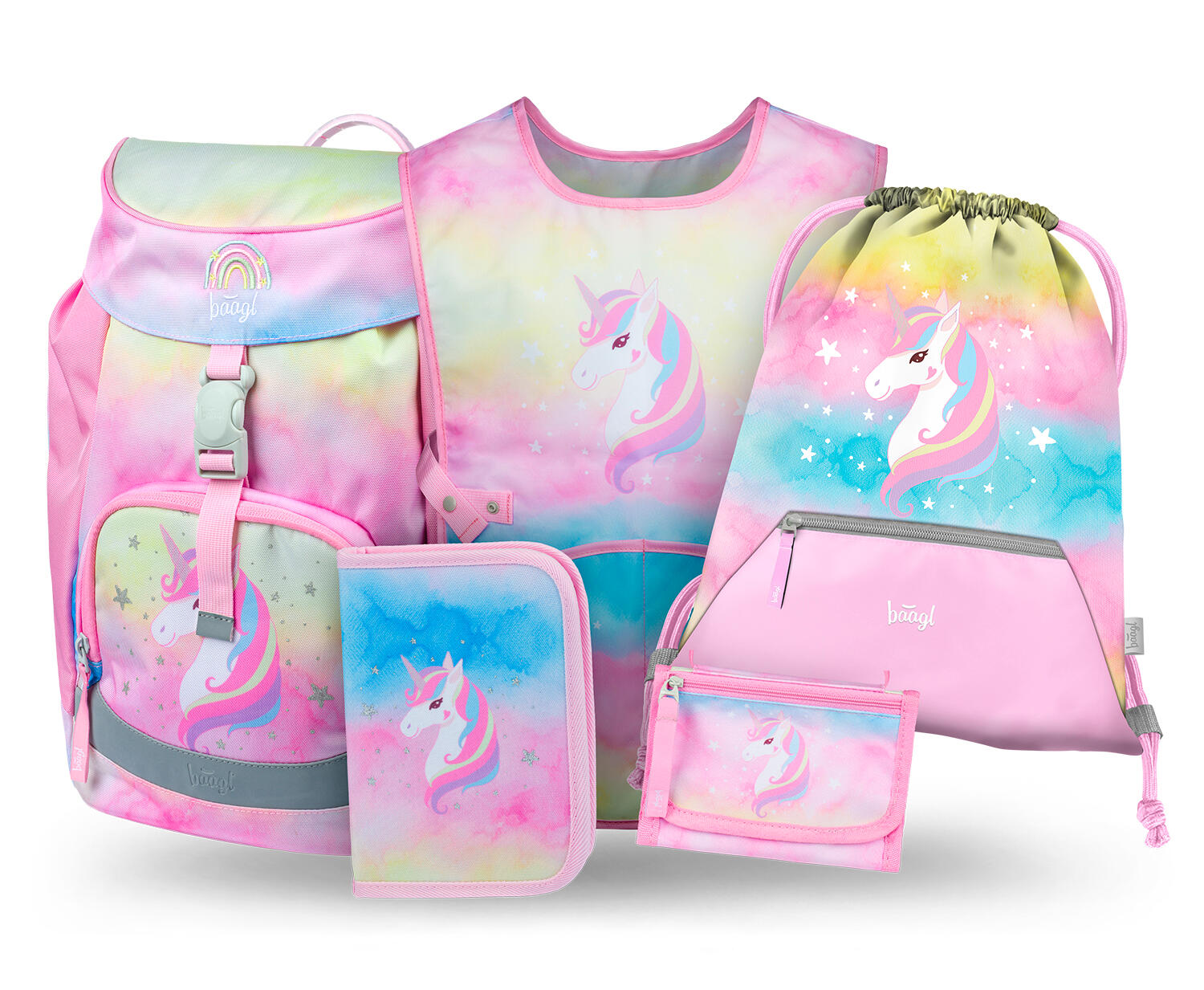 BAAGL Školní set Airy Rainbow Unicorn III