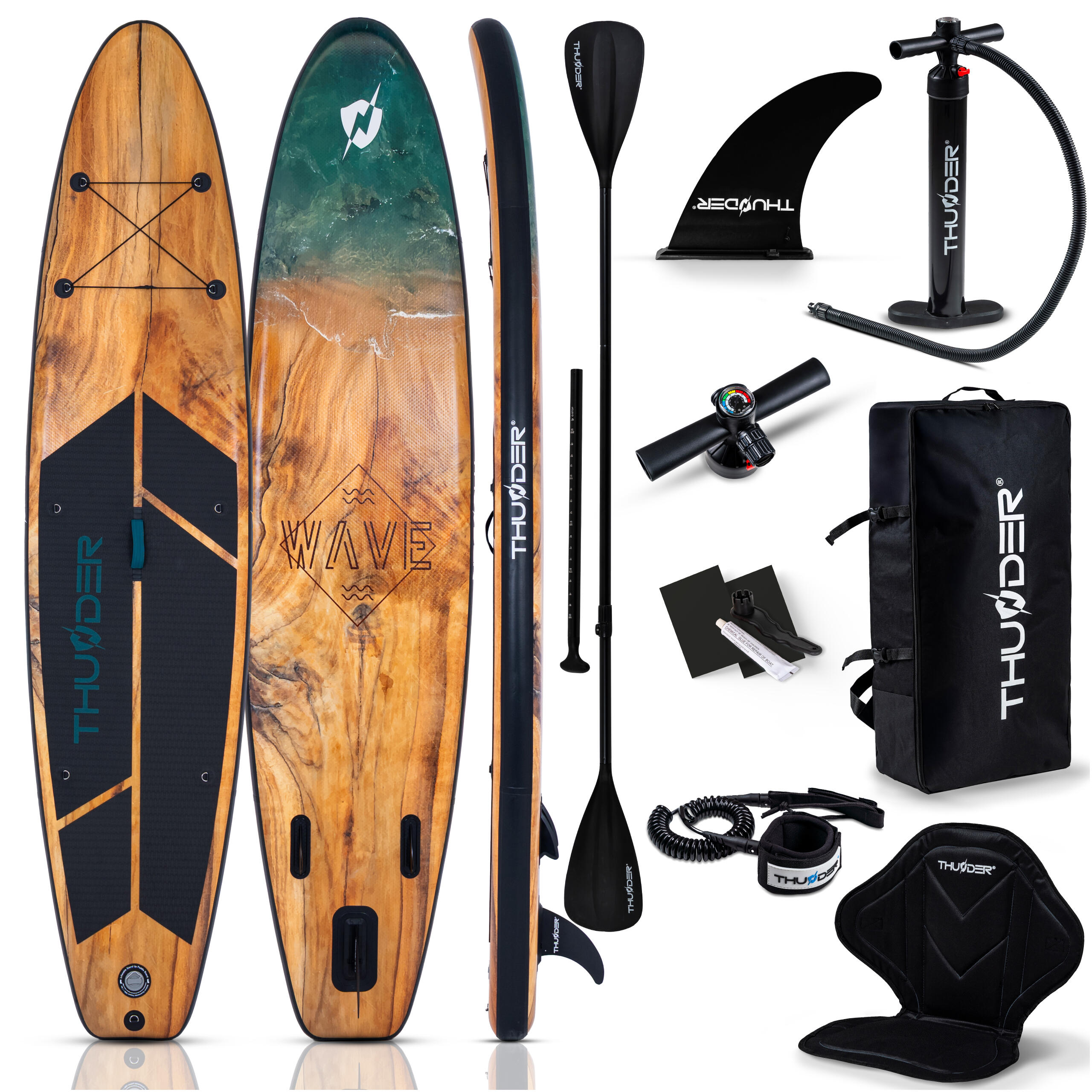 THUNDER Nafukovací SUP prkna doplňky THUNDER WOOD 350 cm