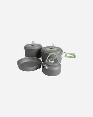Pannenset explorer 4-delig met theeketel hard anodized aluminium