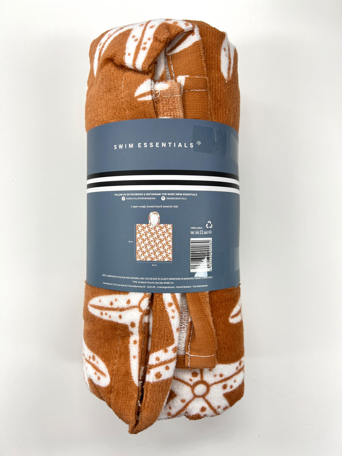 Poncho de playa 5/12 Años - Naranja - Estampado de estrella de mar - 65 x 65 cm 4/7