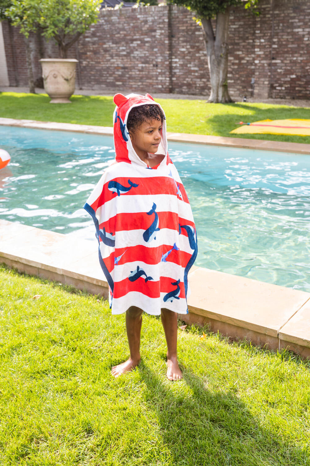 Poncho de Plage - Rouge/Blanc - Ocean Stripes - 65 x 65 cm 5/6