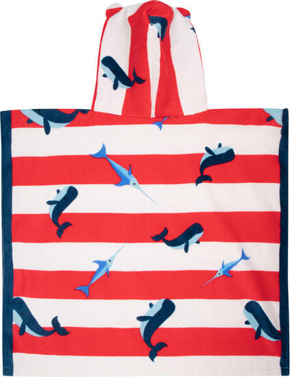 Swim Essentials Poncho de plage Red/White Ocean Stripes 65 x 65 cm