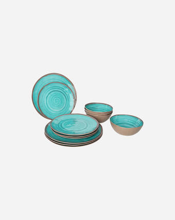 Vaisselle - Halo - Mélamine - 12 Pièces - Aqua