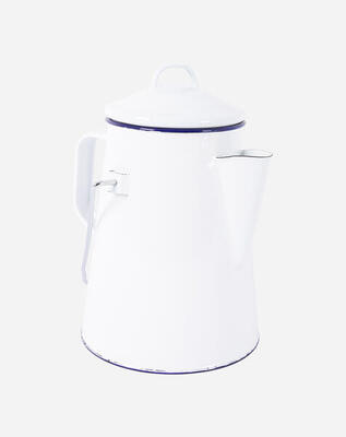 Theeketel emaille wit/blauw 1,6 liter