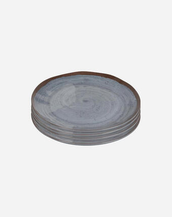 Assiette plate - Halo - Mélamine - 4 Pièces - Gris