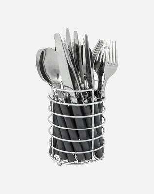 Bestekset - in mandje - 24 stuks - 6 personen