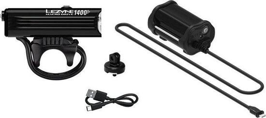 Kit Éclairage Avant Lezyne Macro Drive 1400+ Front / Batterie Infinite Light Pow