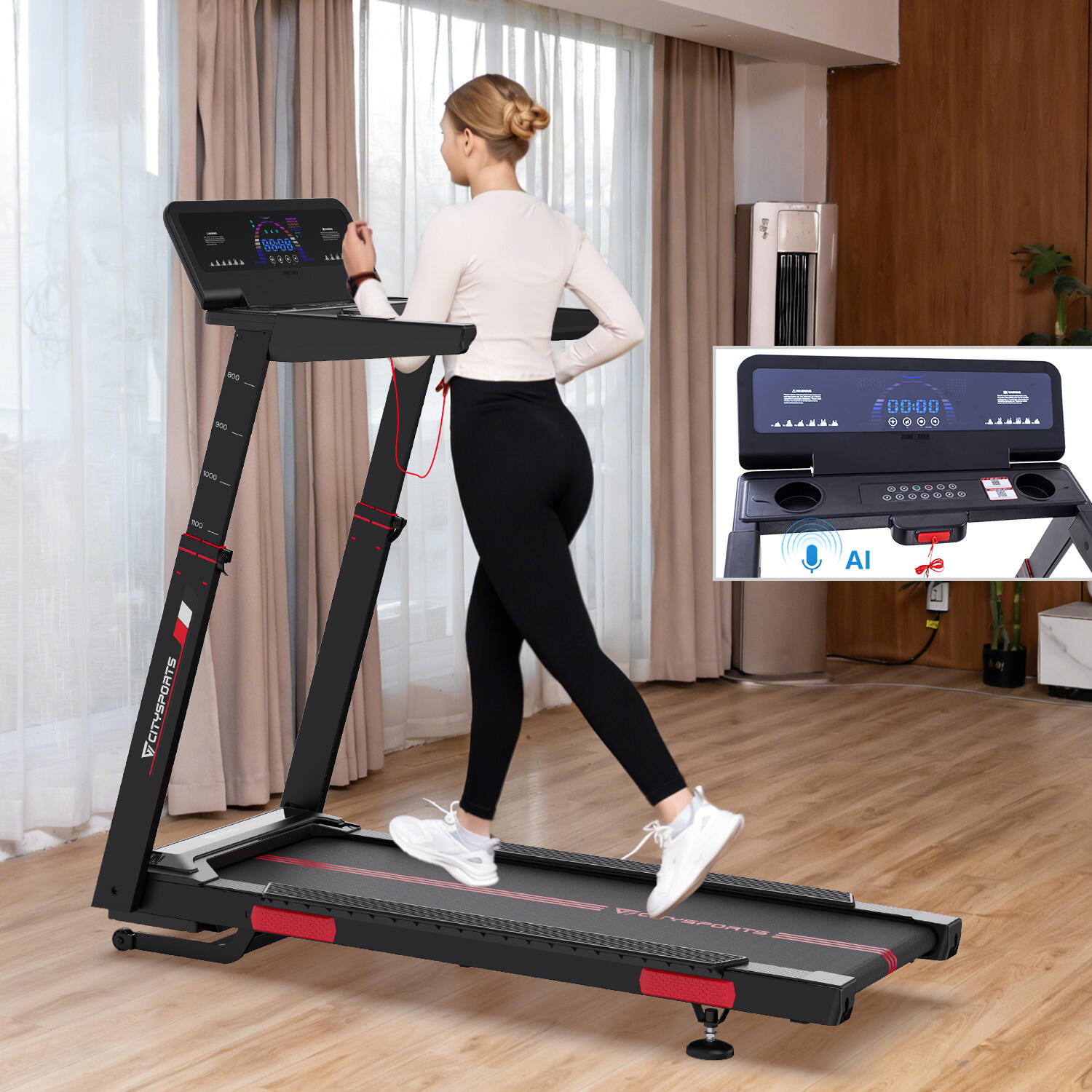 Klappbares und neigbares Laufband–NB2 AI-3700W–16,5 km/h–APP–AI-System 2/6