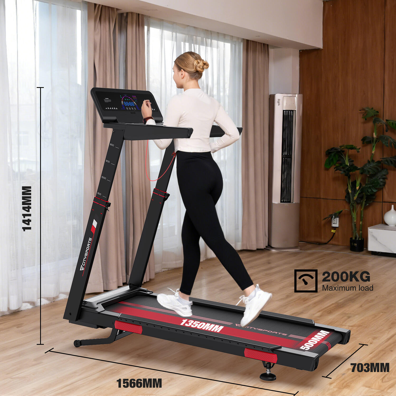 Klappbares und neigbares Laufband–NB2 AI-3700W–16,5 km/h–APP–AI-System 5/6