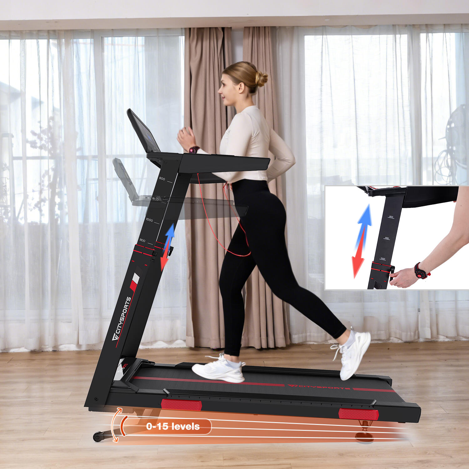 Klappbares und neigbares Laufband–NB2 AI-3700W–16,5 km/h–APP–AI-System 6/6