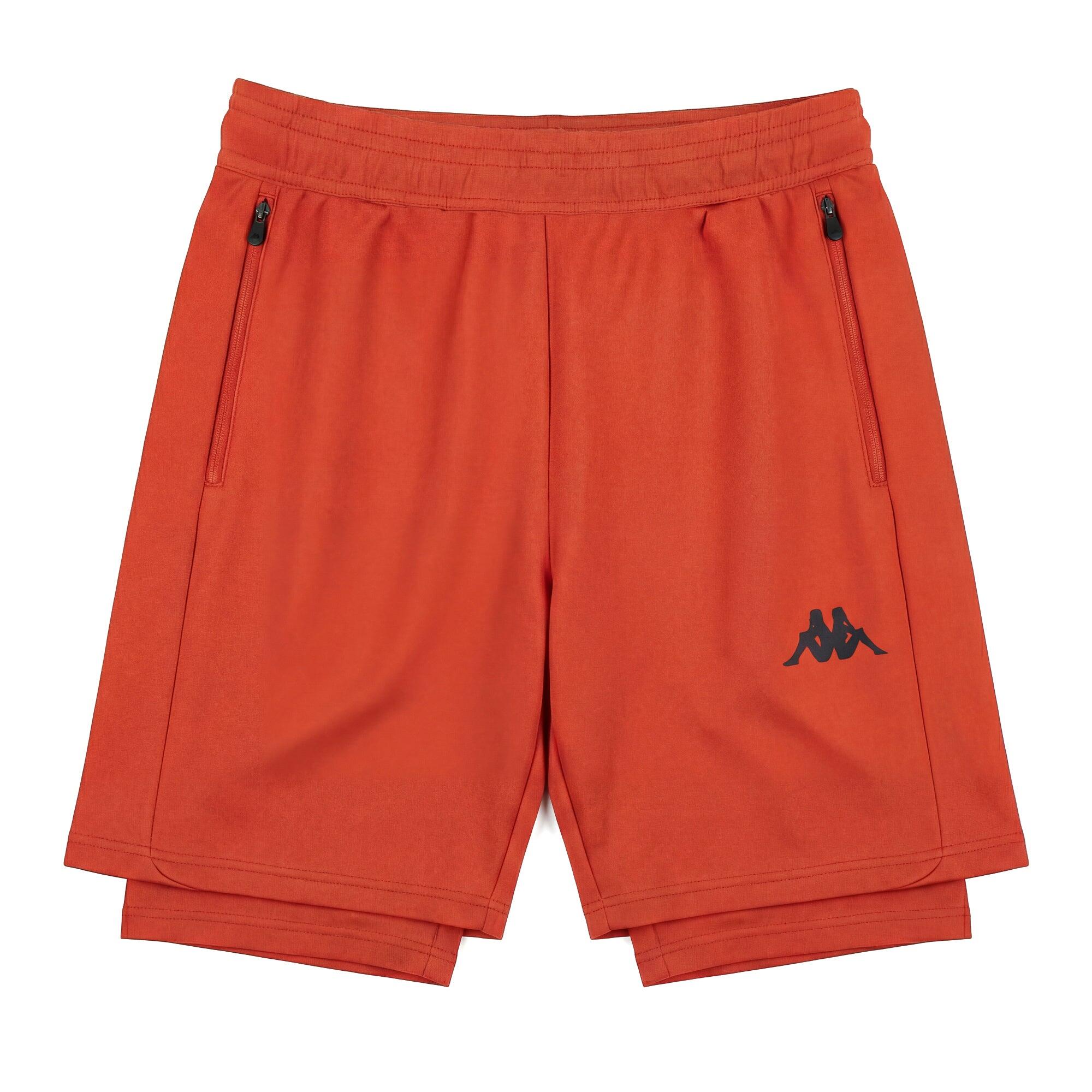 Pantaloncini sportivi da uomo in poliestere arancione da training 2/6