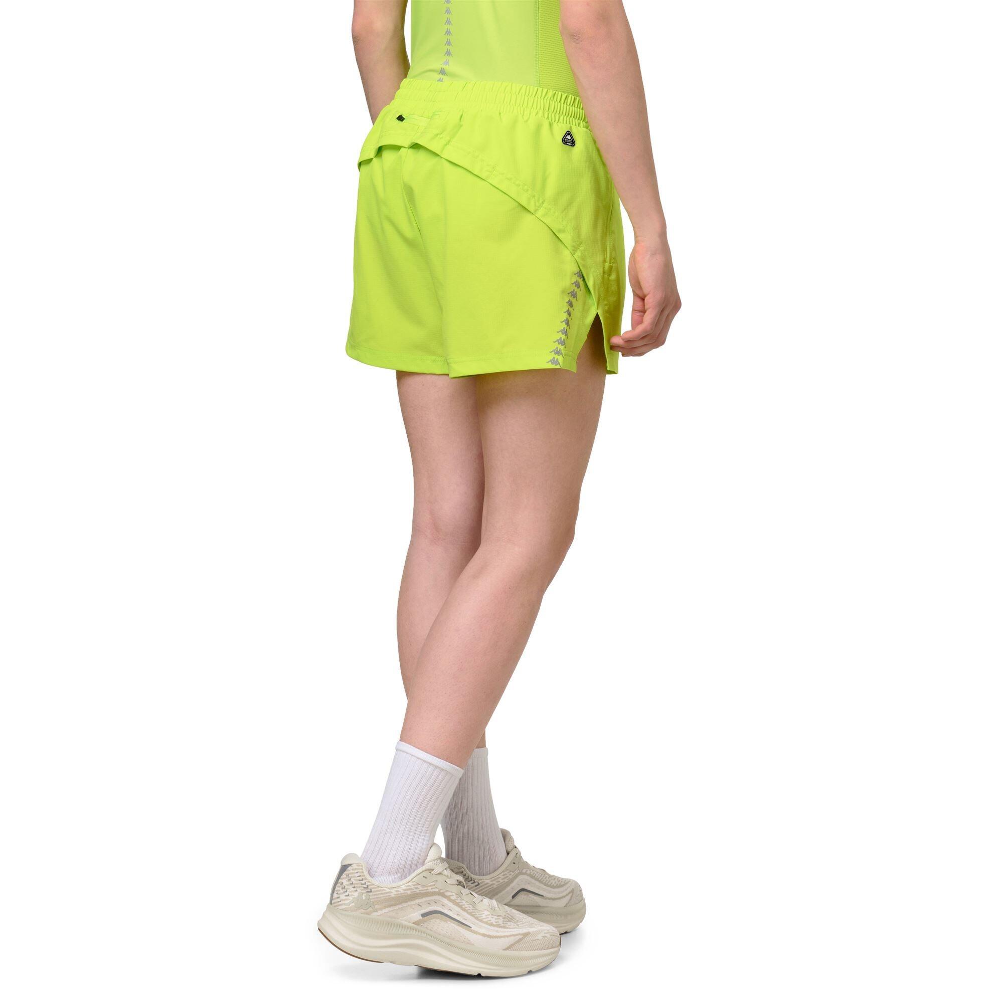 Pantaloncini sportivi da donna in poliestere verde da running 6/6