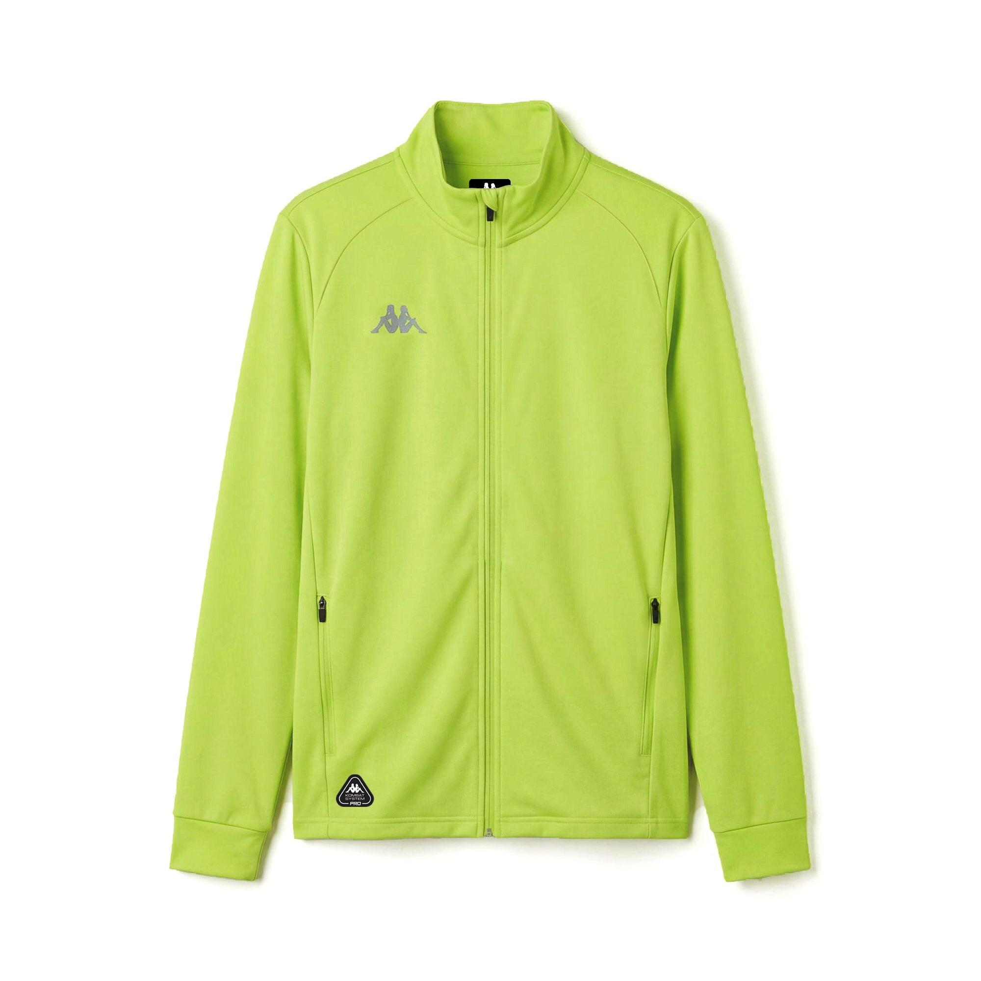 Felpa con zip da uomo in poliestere verde da running 2/6