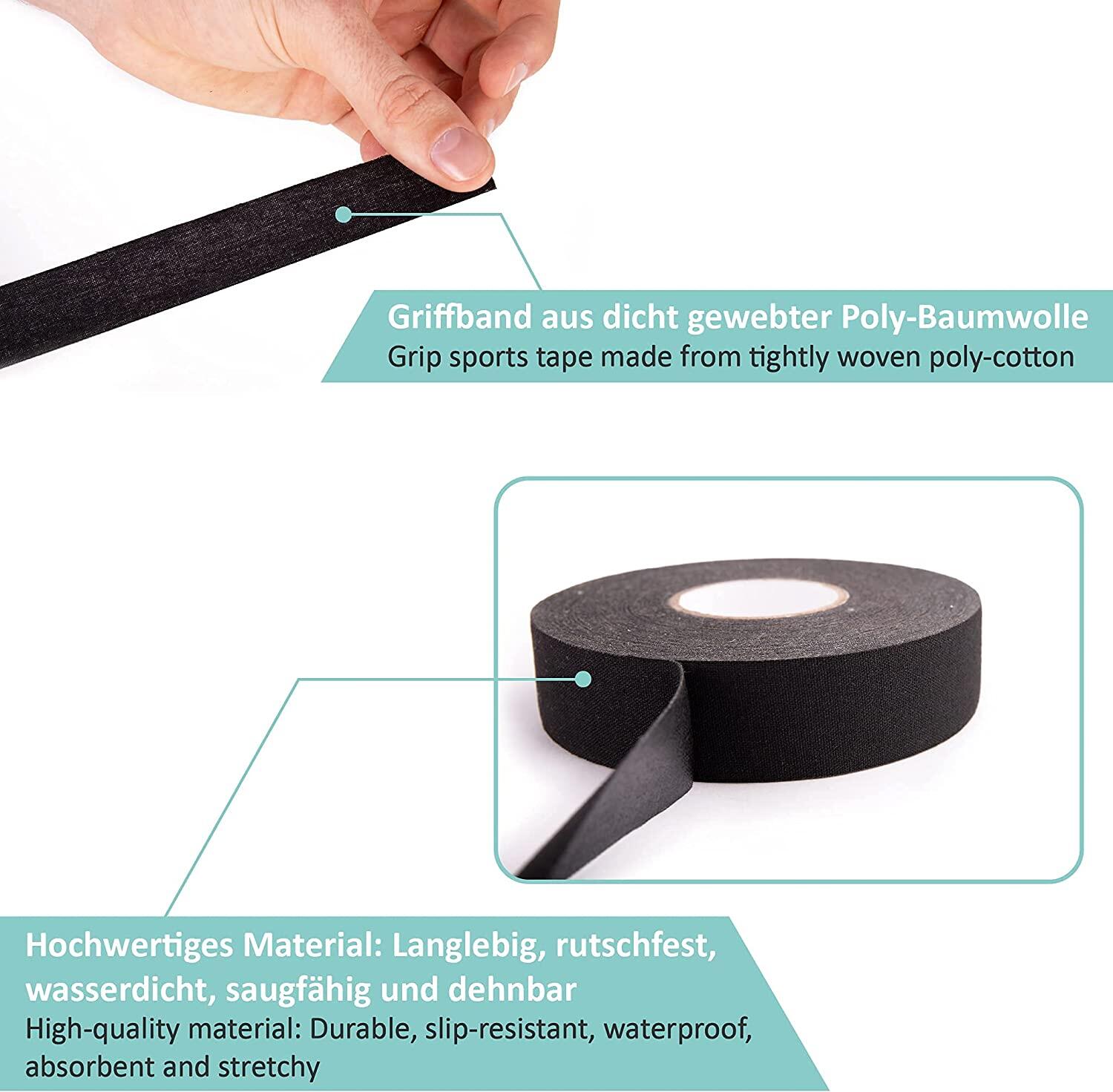 Griffband Sport, Rutschfestes sowie selbstklebendes Overgrip Hockey-Tape 3/6