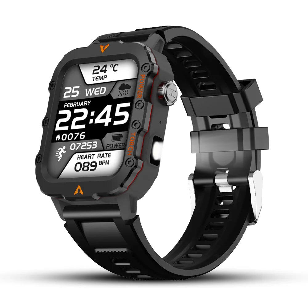 Sports Smart Watch with Bluetooth Call and LED Flashlight