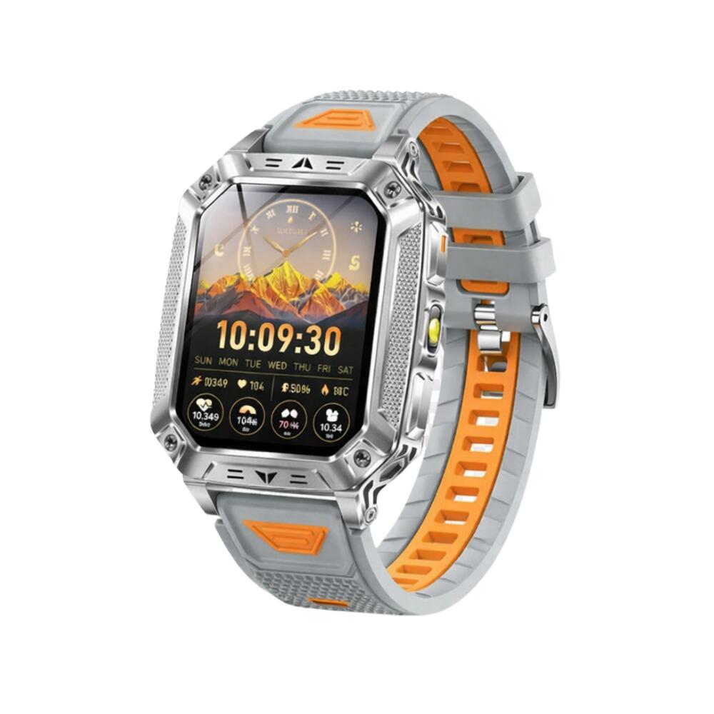 Military Smart Watch with 1400mAh Bluetooth Call (Grey Orange)
