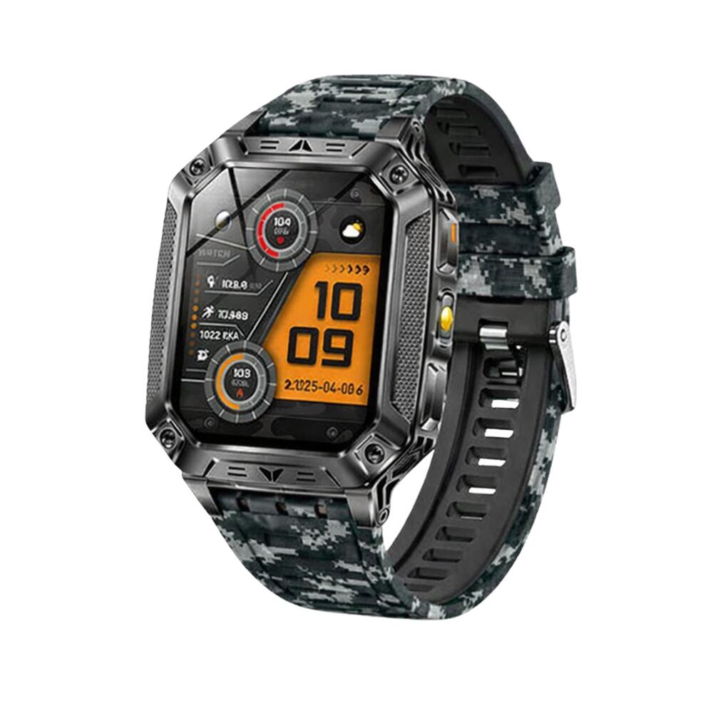Military Smart Watch with 1400mAh Bluetooth Call (Blue Camouflage)