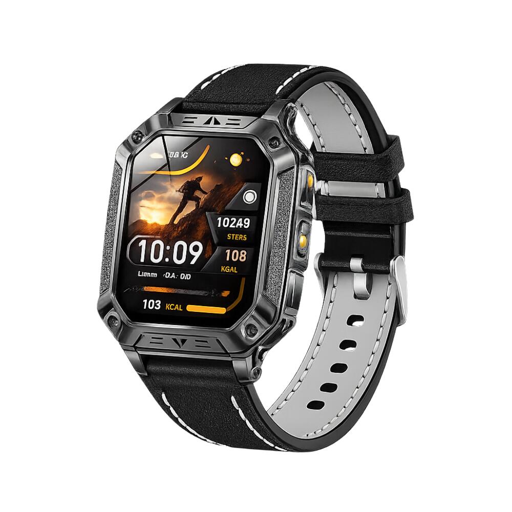 Military Smart Watch with 1400mAh Bluetooth Call (Starlight Leather)