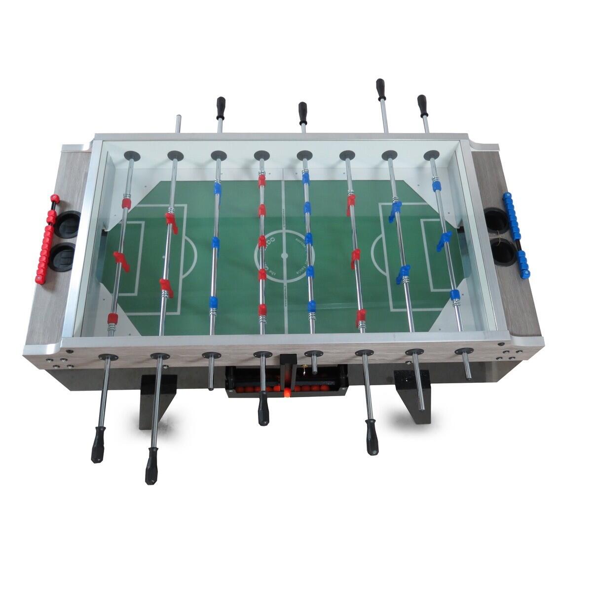 Kickertisch Garlando | Olympic Blind Side | Glasplatte | Grau Eiche 4/5