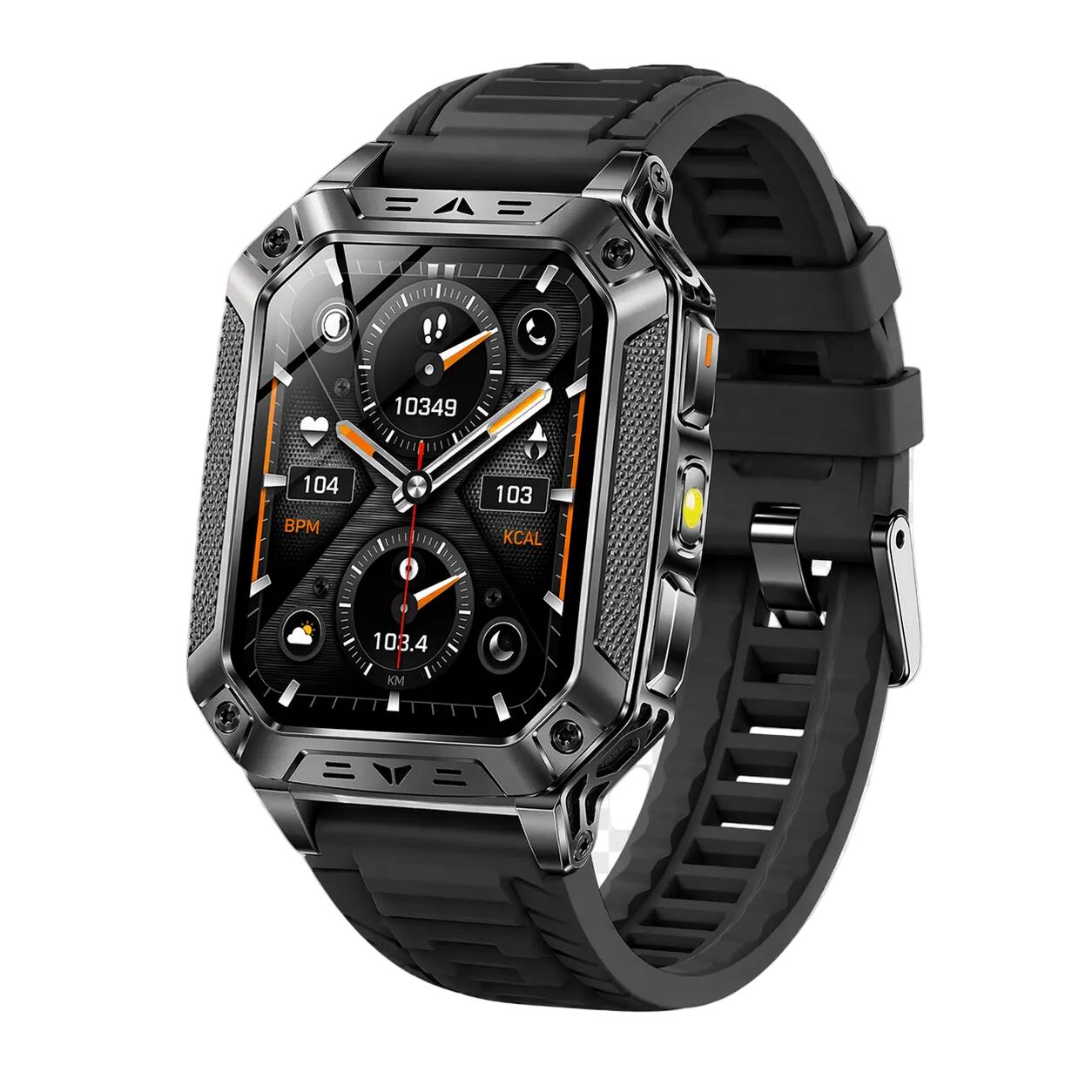 Military Smart Watch with 1400mAh Bluetooth Call (Black)